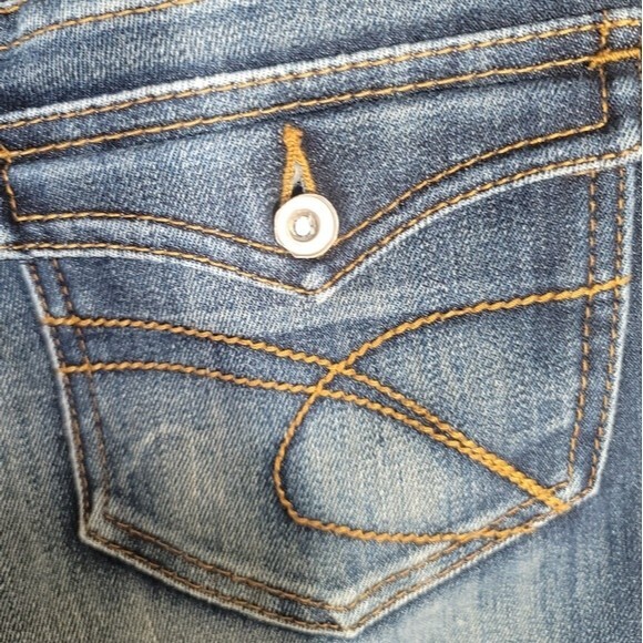 INC International Concept Distressed Dark Wash Cropped  Wide Leg Pants Size 2 - Picture 8 of 11